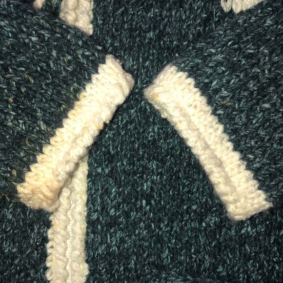 Casa De La Lana Handknit Sweater Jacket NY on it size large - Picture 10 of 12